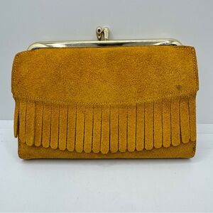 Vintage Baronet Fifth‎ Avenue Wallet Leather Fringe Change Purse Clutch Brown